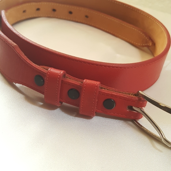 Tony Lama red leather belt - Picture 10 of 11